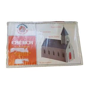 Bachmann Plasticville O Scale Church New Old Stock Sealed #1933 White Red